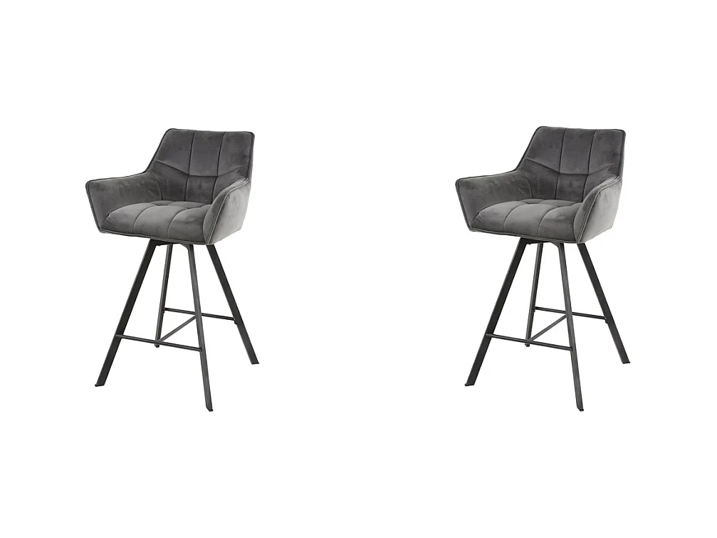 Tabouret de bar Raster - Pivotant - Anthracite - 2 pièces