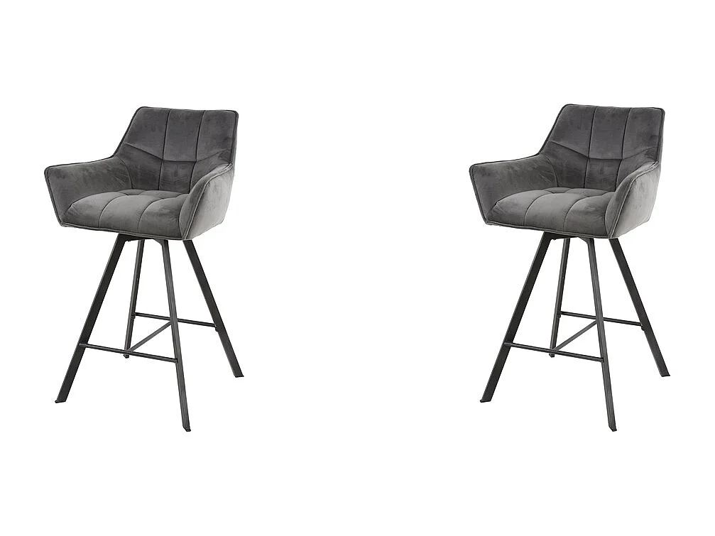 Tabouret de bar Raster - Pivotant - Anthracite - 2 pièces
