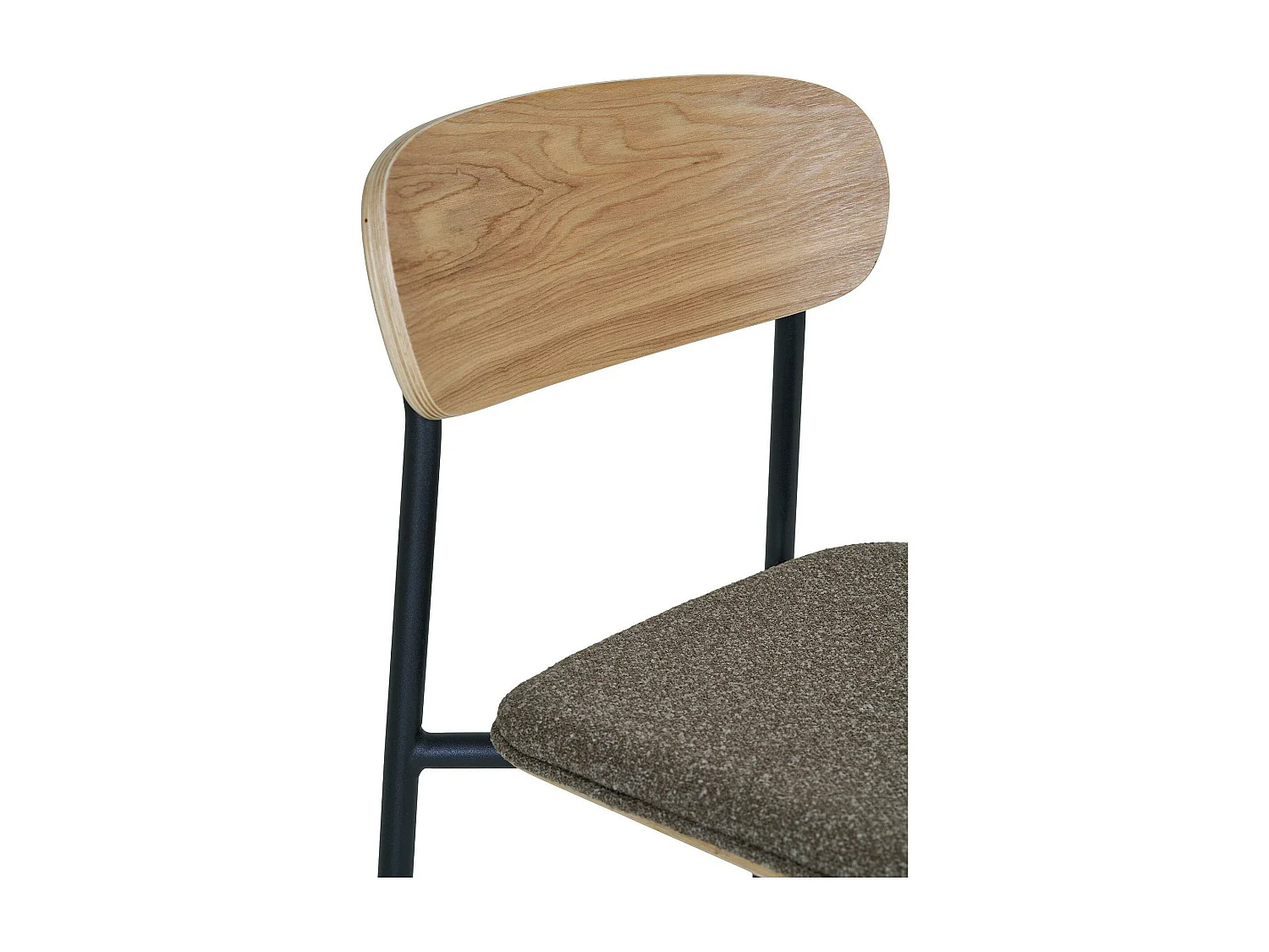 Chaise de bar en bois style écolier avec assise tissu marron (lot de 2) BERLIN