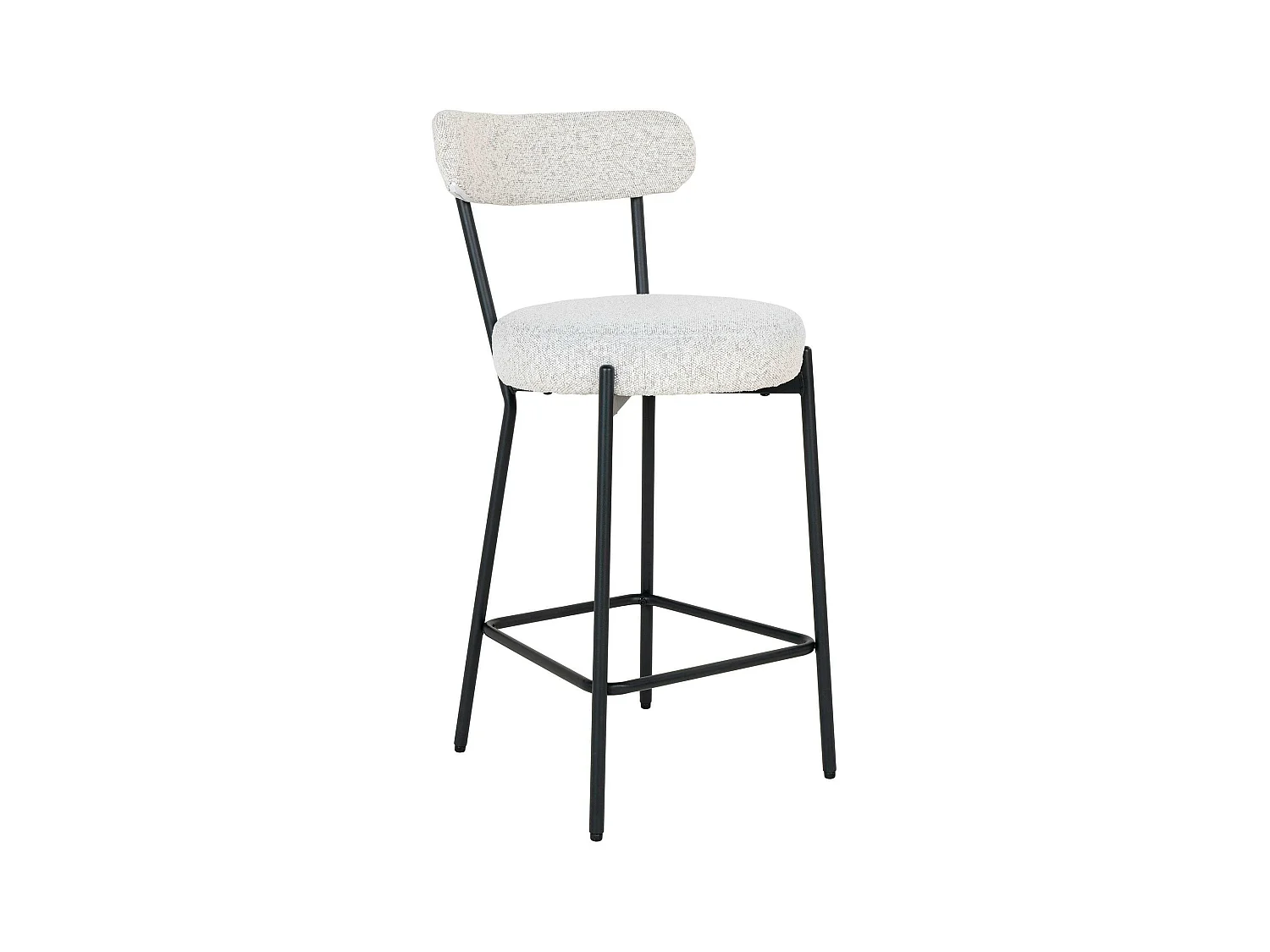 Chaise de bar moderne en tissu bouclette blanche (lot de 2) SAVONE