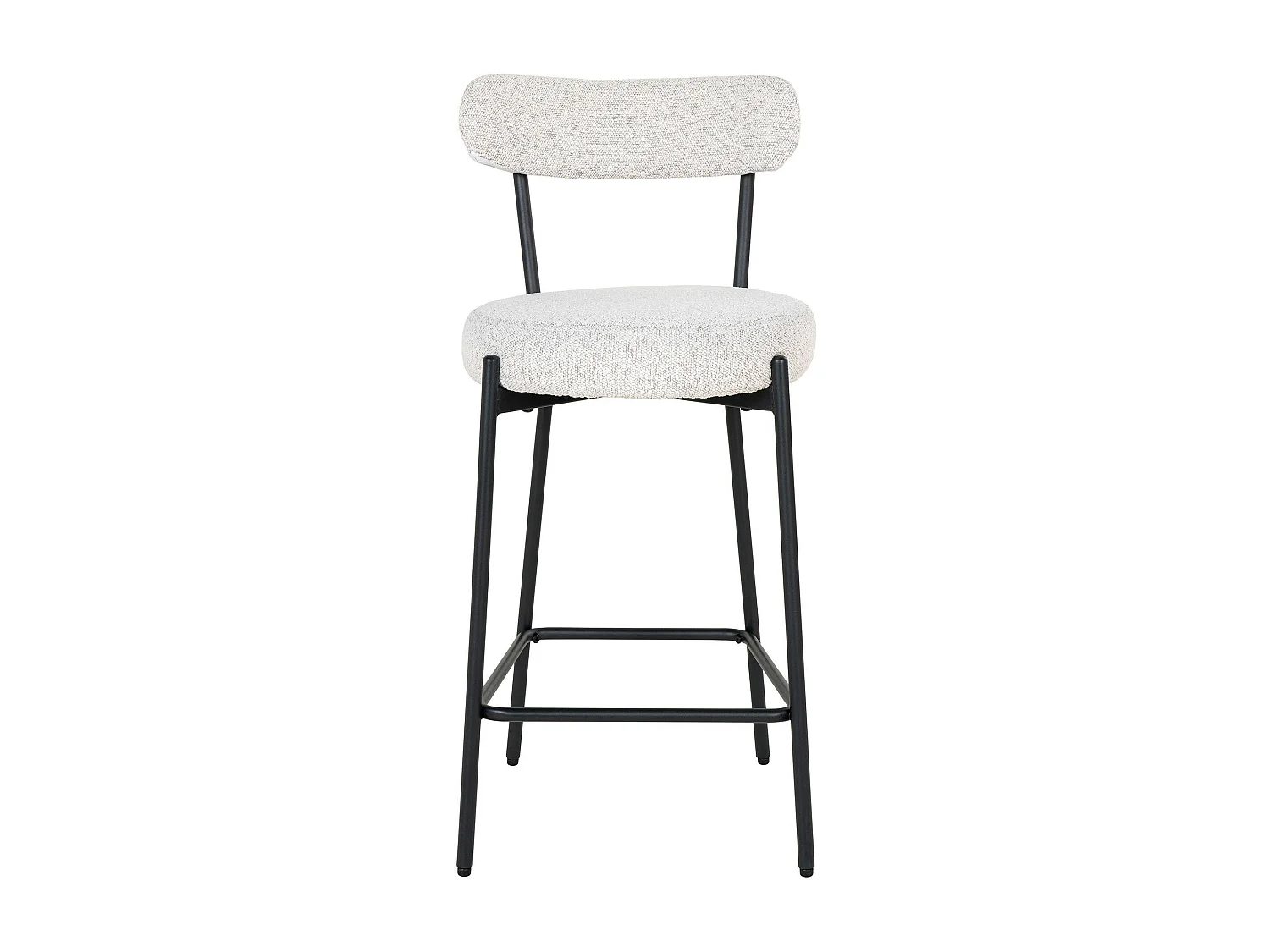 Chaise de bar moderne en tissu bouclette blanche (lot de 2) SAVONE