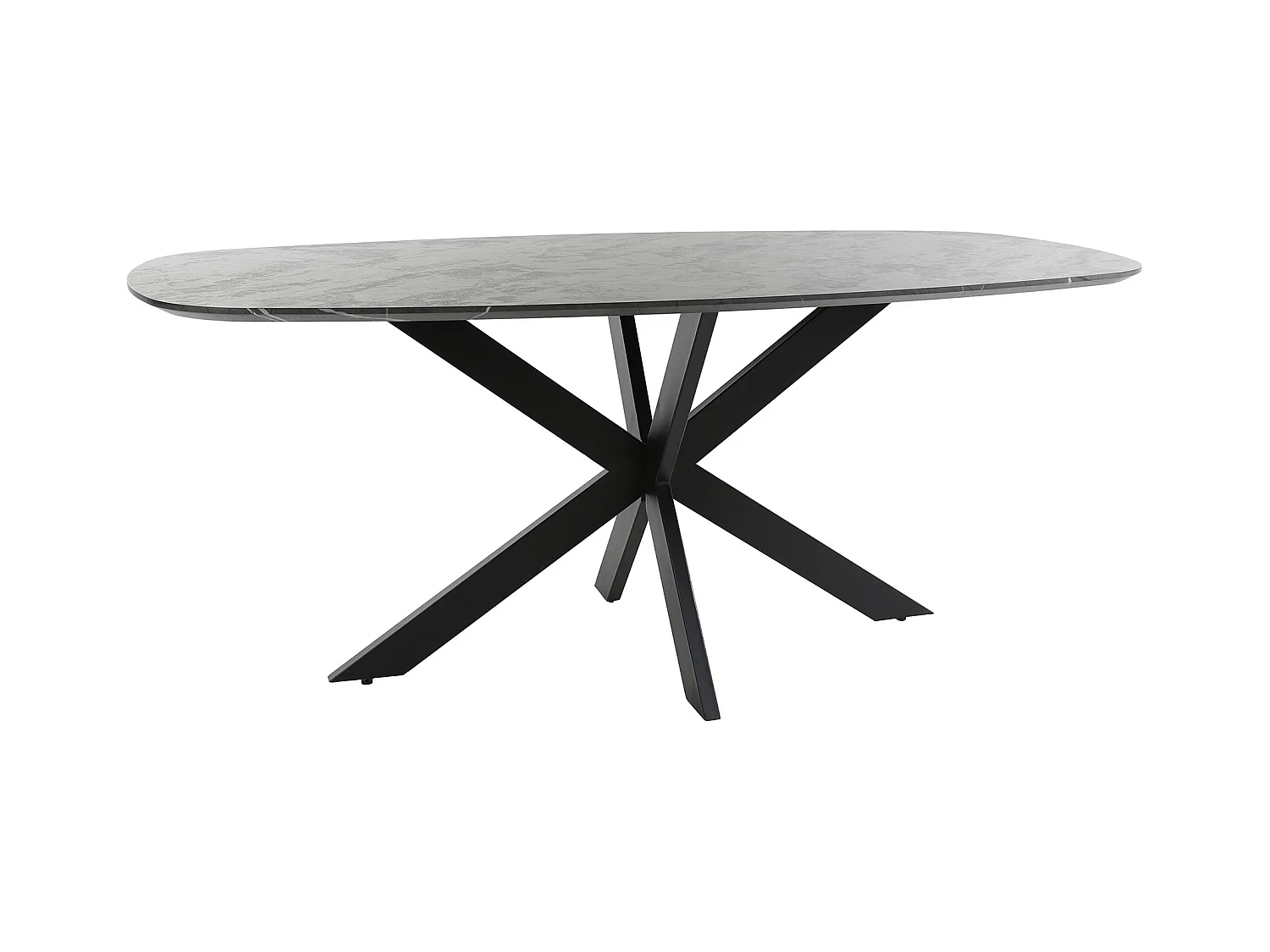 Eetkamertafel 180 Deens Ovaal - 3D Melamine Slate Stone