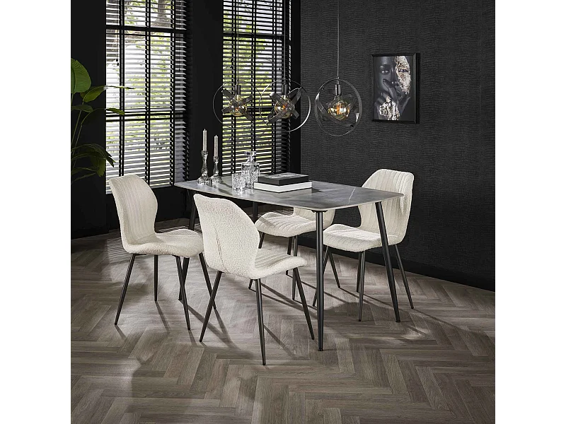 Eetkamertafel 140 Ceramic - Ceramic Natural Lightgrey