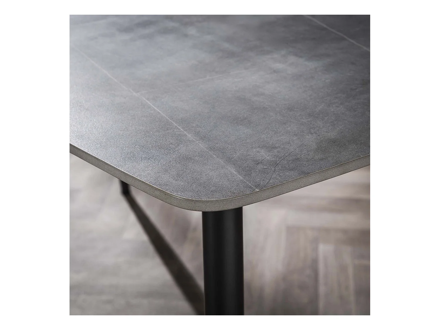 Table de salle à manger 140 Céramique - Céramique Naturel Gris Clair