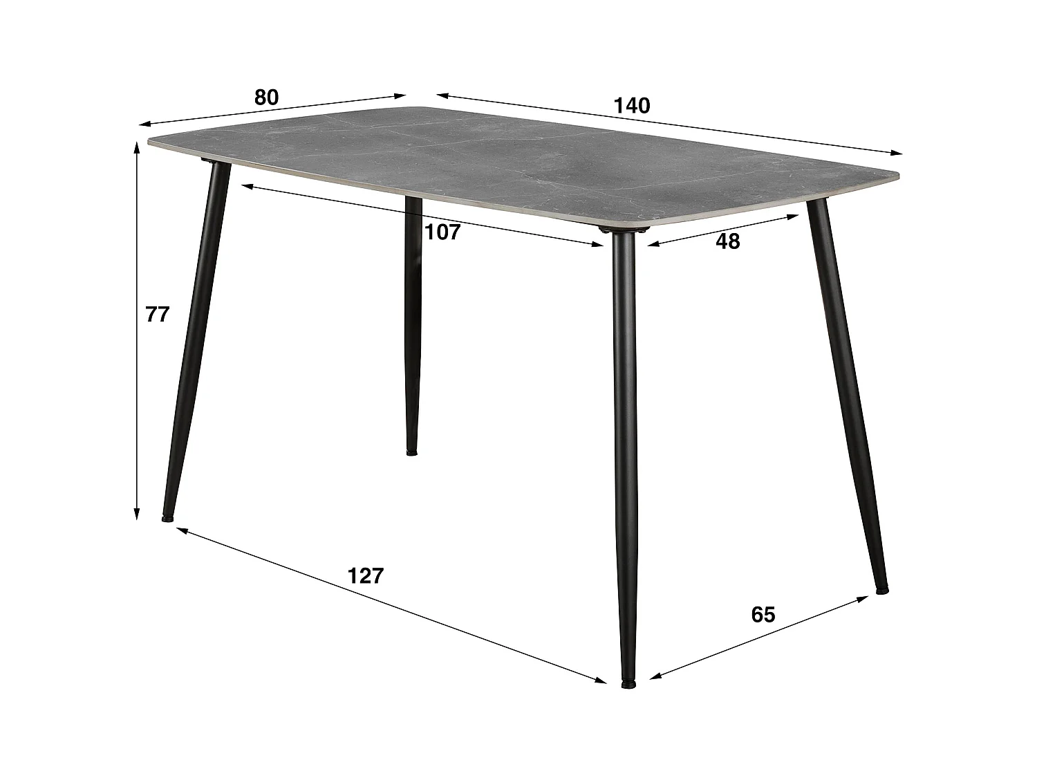 Table de salle à manger 140 Céramique - Céramique Naturel Gris Clair