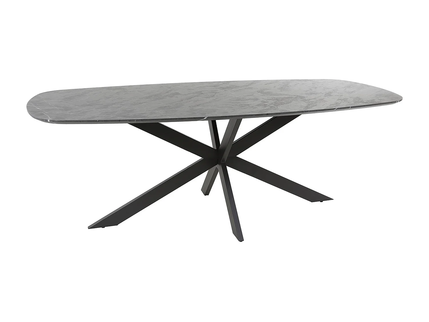 Table à manger 215 Ovale Danoise - Mélamine 3D Ardoise Pierre