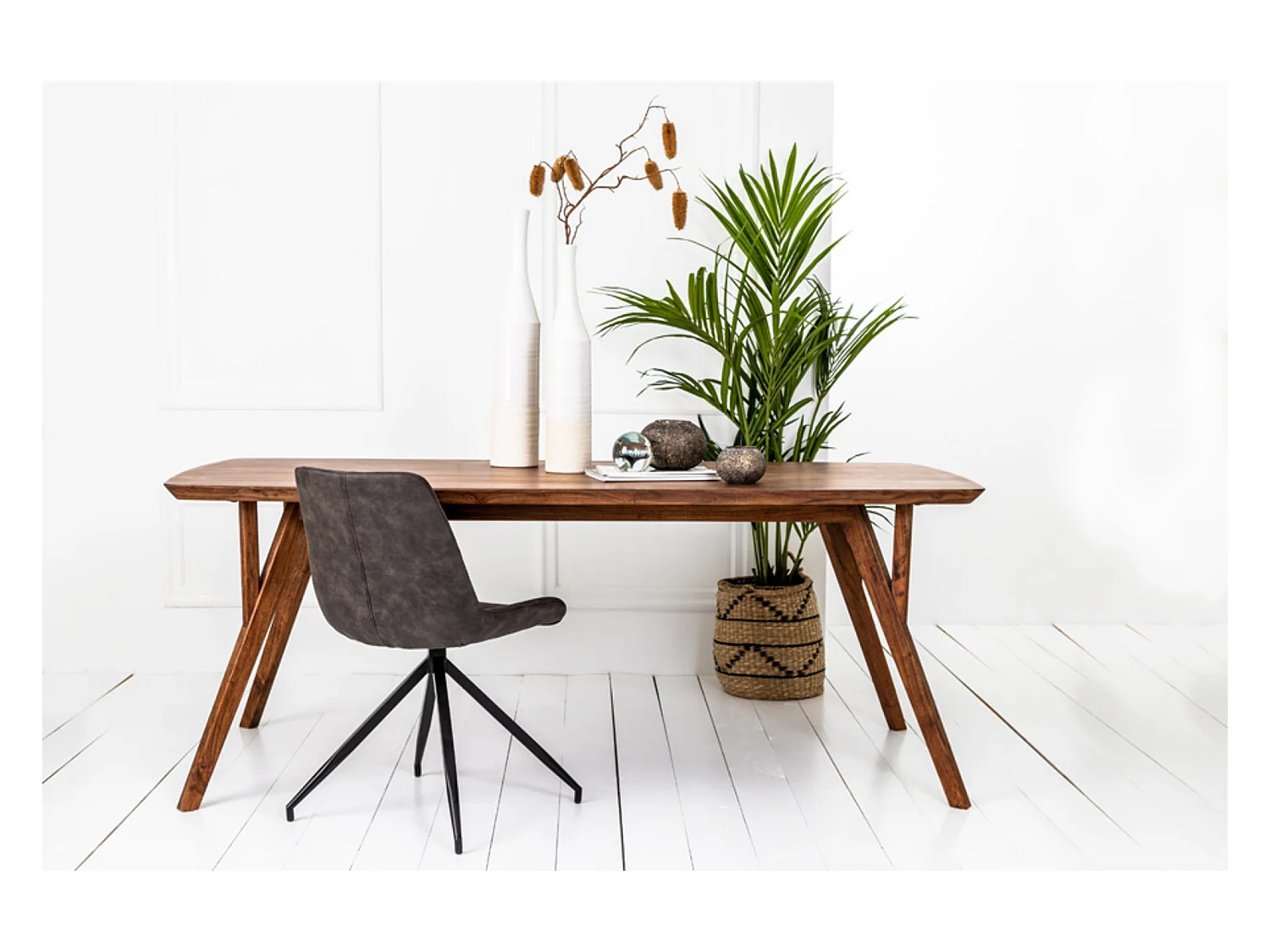 Eettafel QUENZA - 220x100x76cm - Bruin