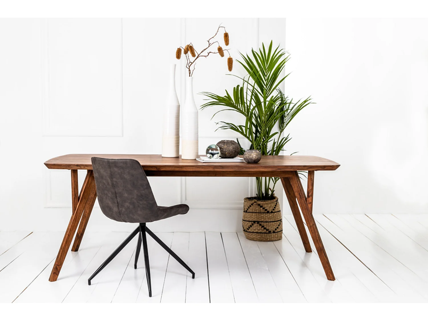 Table à manger QUENZA - 220x100x76cm - Marron