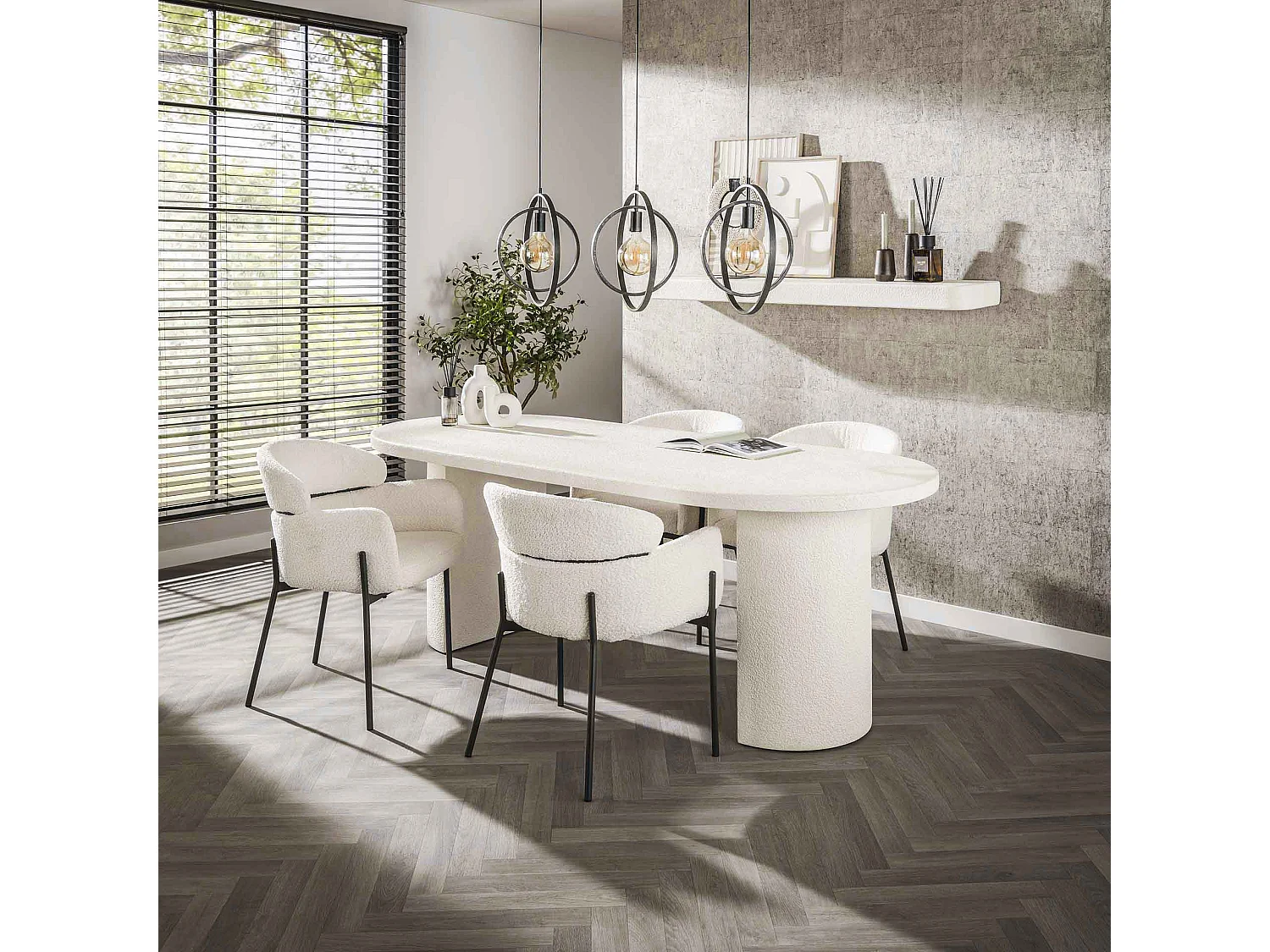 Eetkamertafel Arch Stone 215x90cm - Marmer Composiet