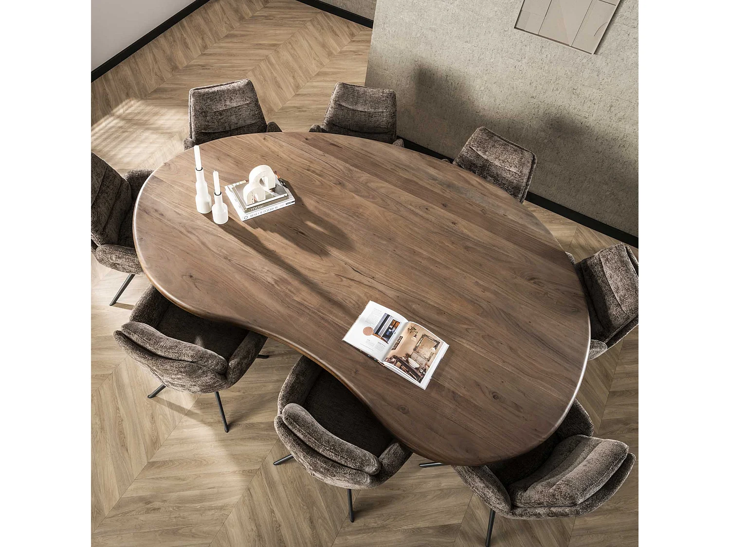 Esstisch Sculpture - Massive Akazie Drift Brown