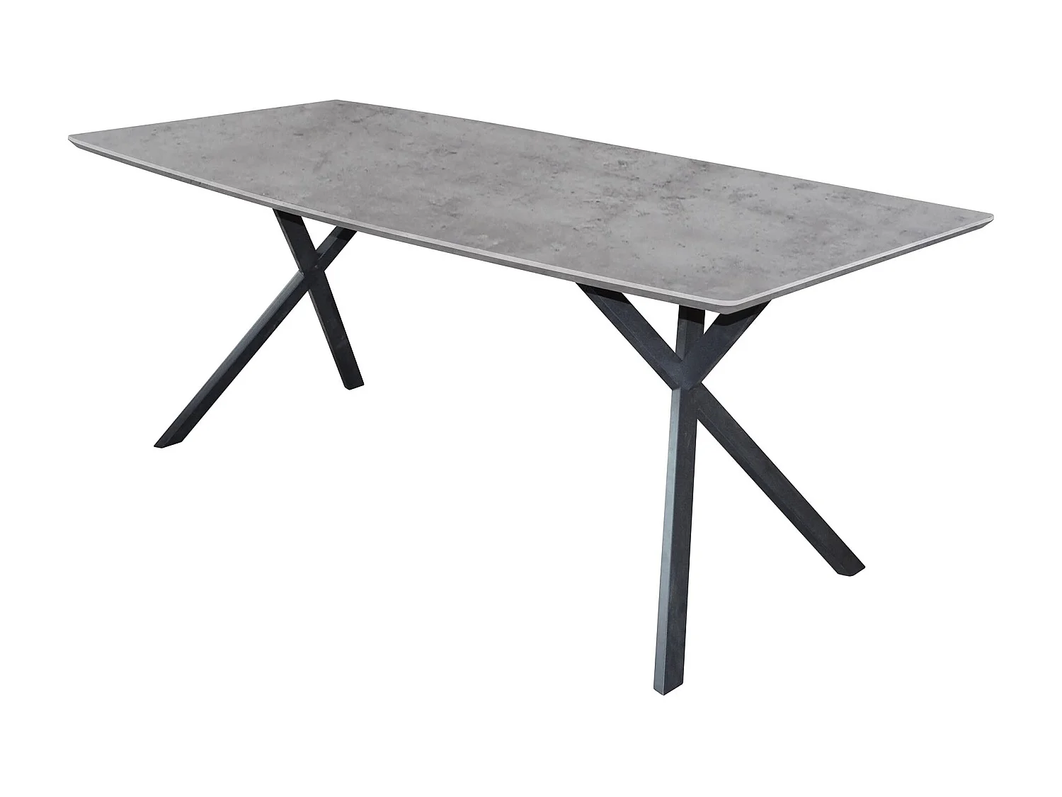 Eetkamertafel blad ovaal - Eettafel betonlook - Vintage staal - Grijs - 160x90cm