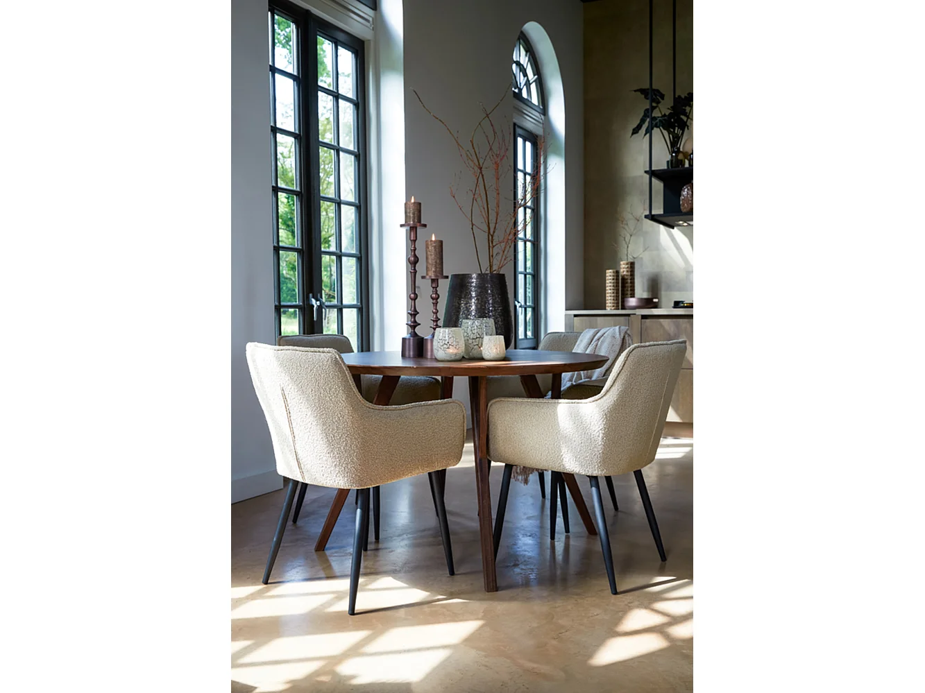 Table à manger QUENZA - Ø140x76cm - Marron