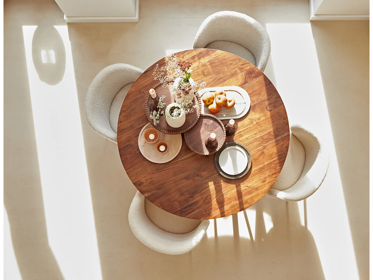 Table à manger QUENZA - Ø140x76cm - Marron