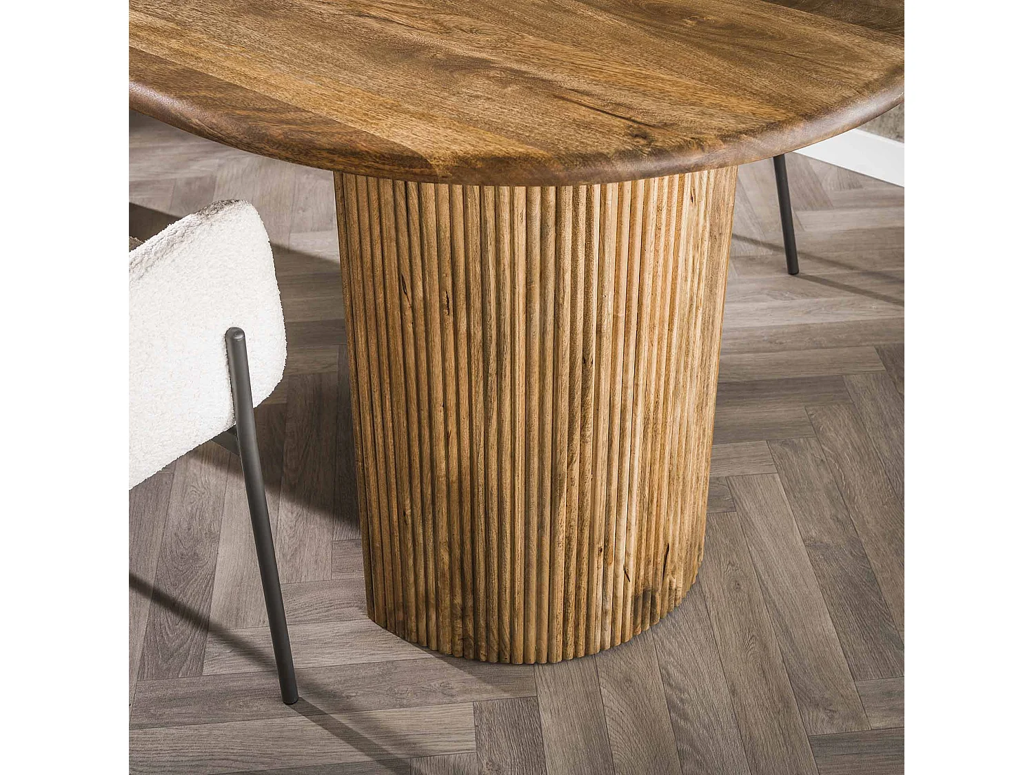 Table à manger Wave 215 cm - Manguier massif couleur sable