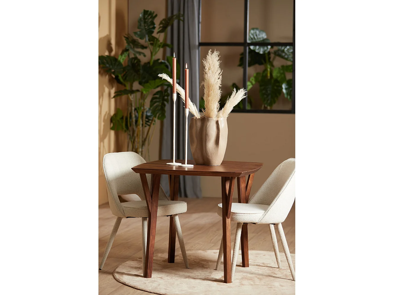 Table à manger QUENZA - Ø85x78cm - Marron