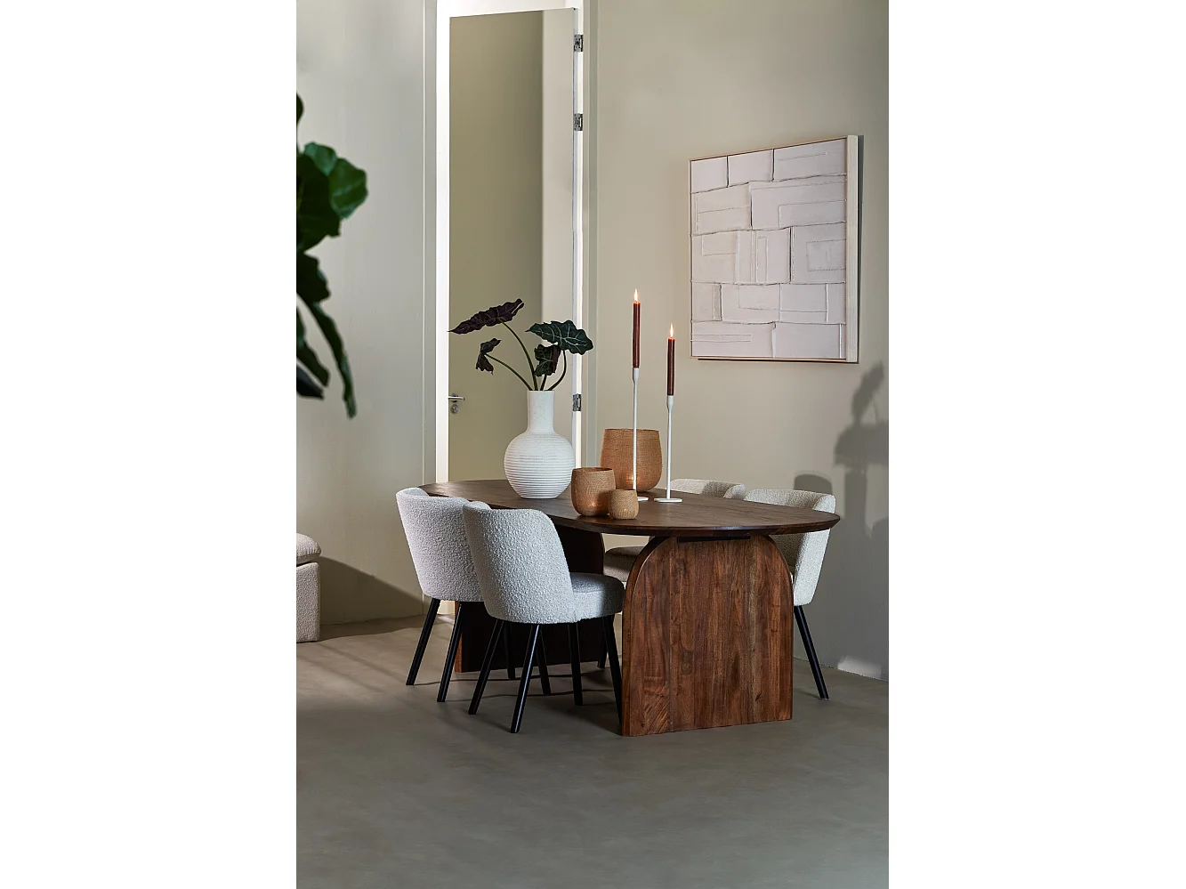 Table à manger INDORE - 220x100x75cm - Marron