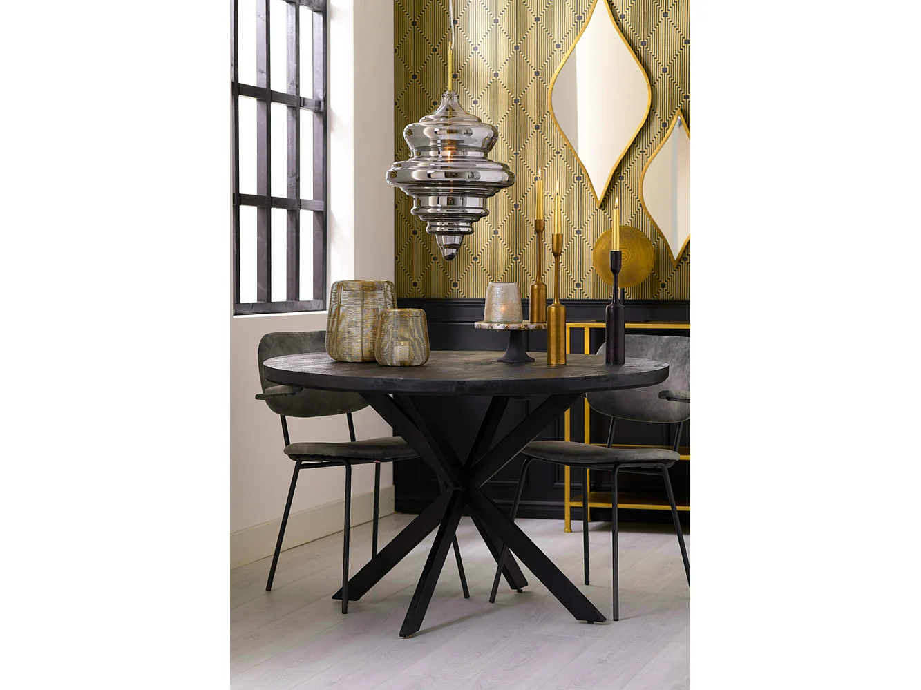 Table à manger YELLOV - Ø140x76cm - Noir