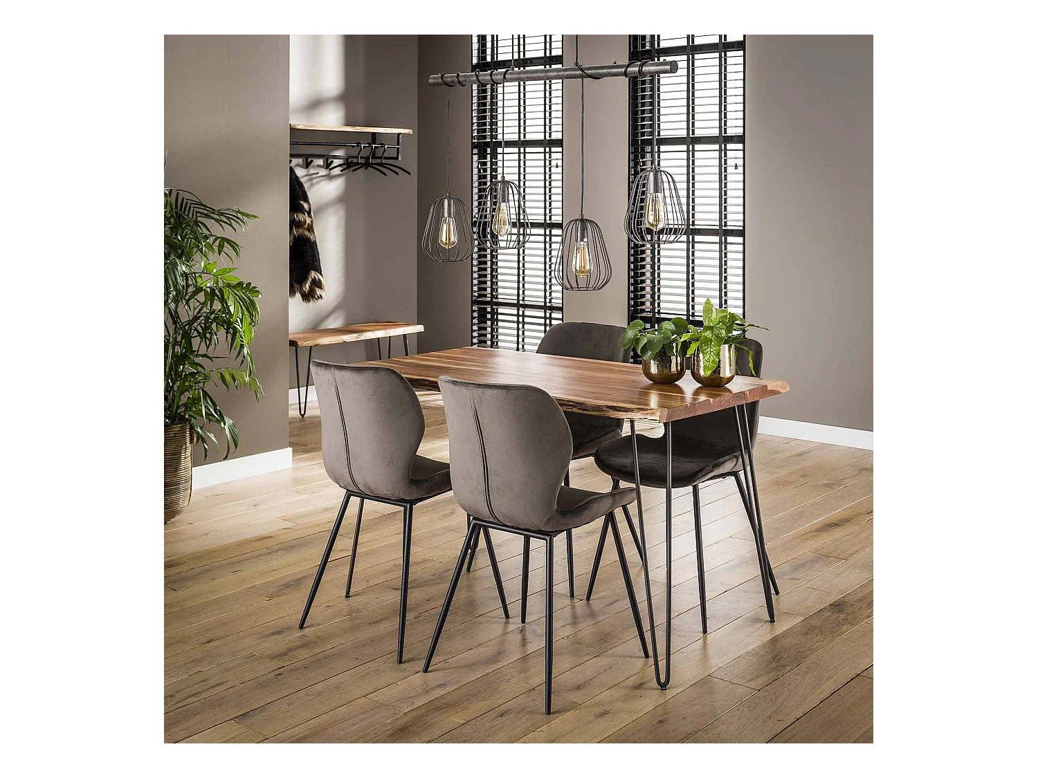 Esstisch Edge - Holz - Braun - 130x70x77