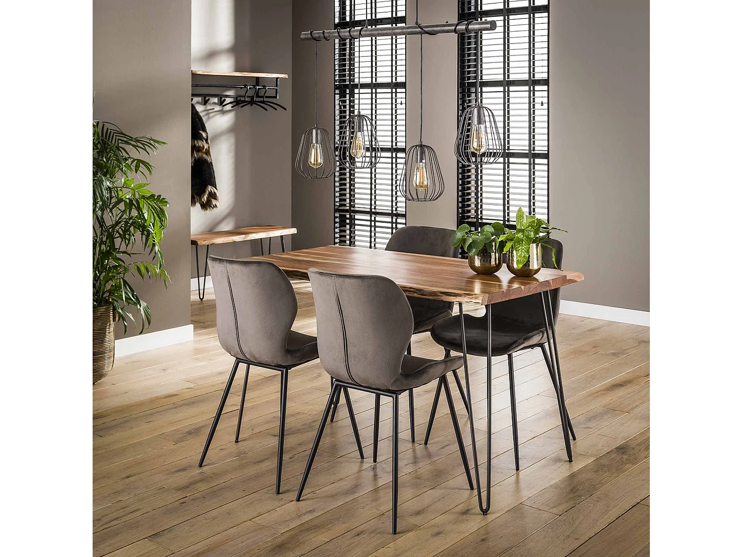 Esstisch Edge - Holz - Braun - 130x70x77