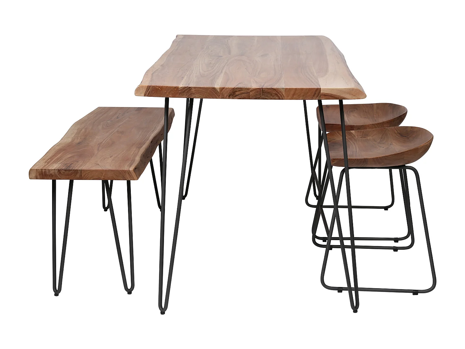 Esstisch Edge - Holz - Braun - 130x70x77