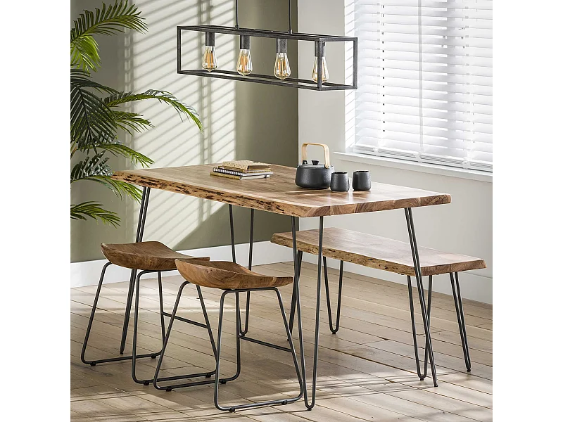 Eetkamertafel Edge - Hout - Bruin - 130x70x77