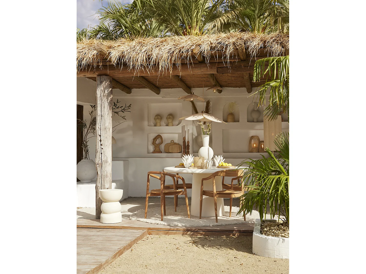 Table à manger KULONA - Ø140x76cm - Blanc