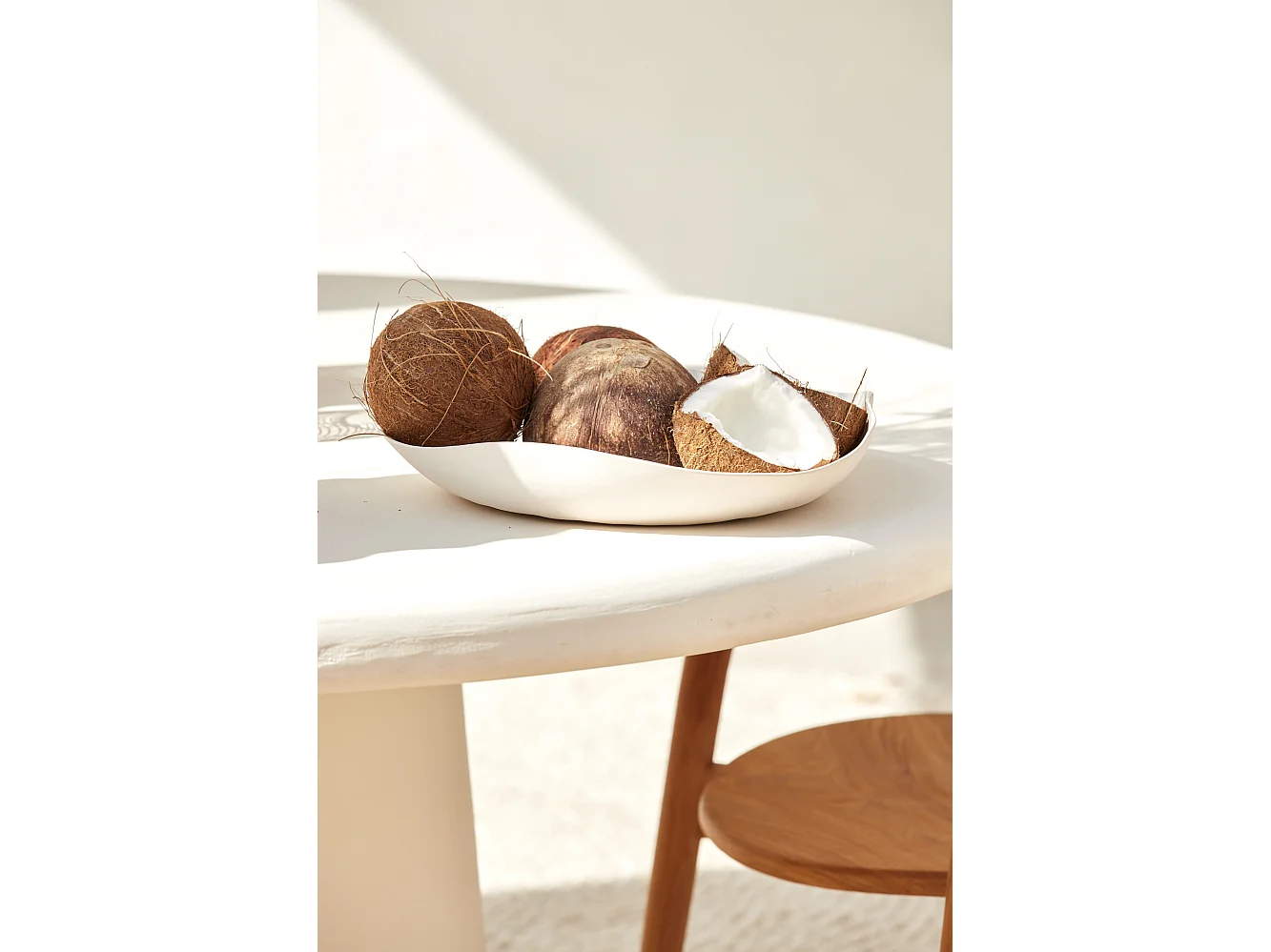 Table à manger KULONA - Ø140x76cm - Blanc