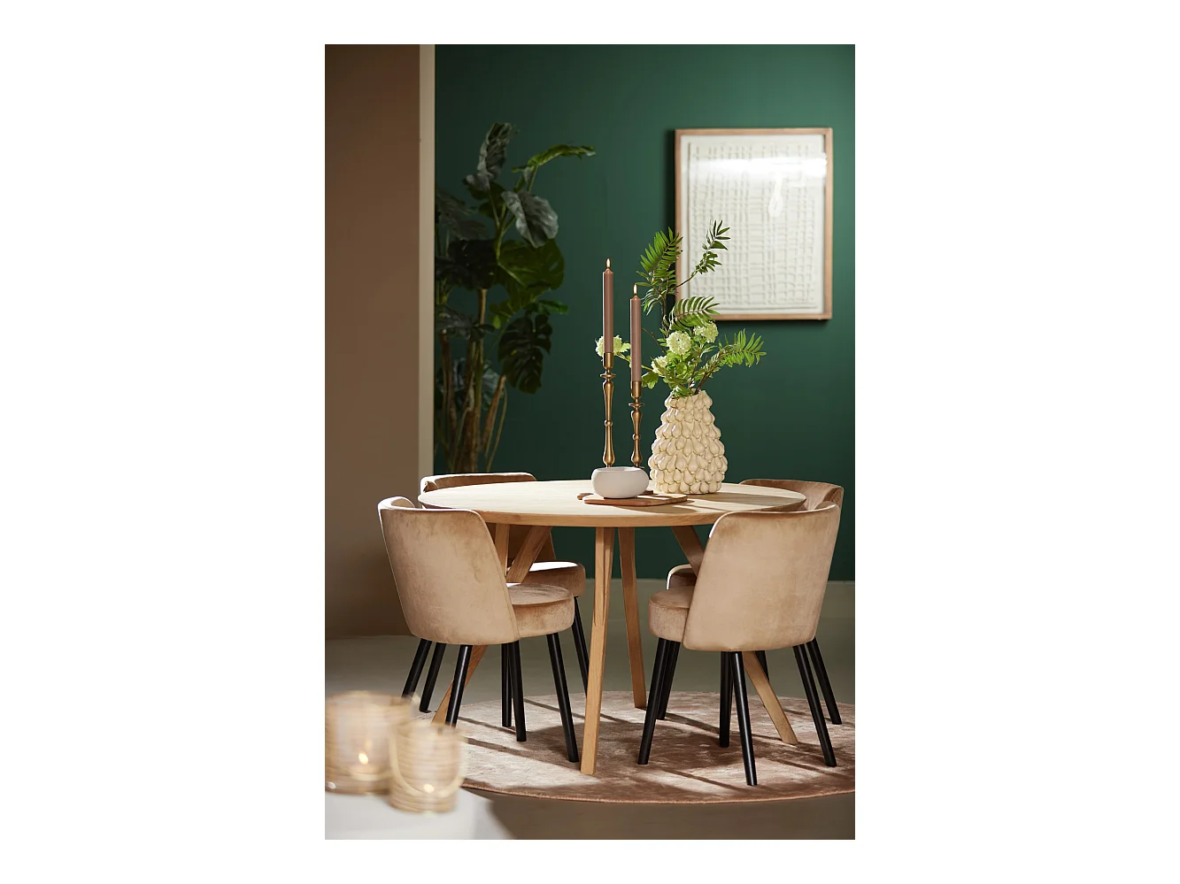 Table à manger QUENZA - Ø120x76cm - Marron