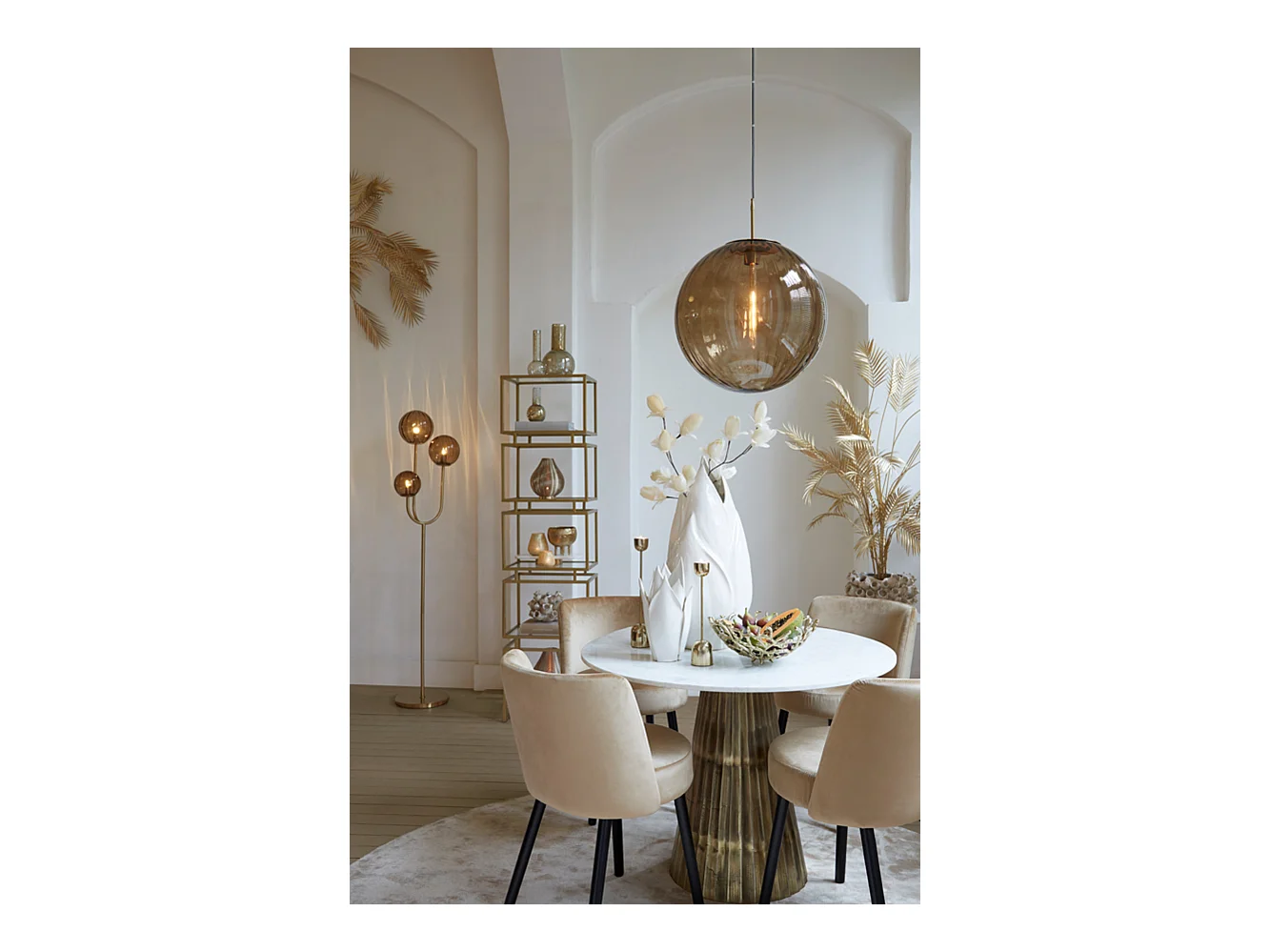 Tafel LEYDA - Ø100x78cm - Wit