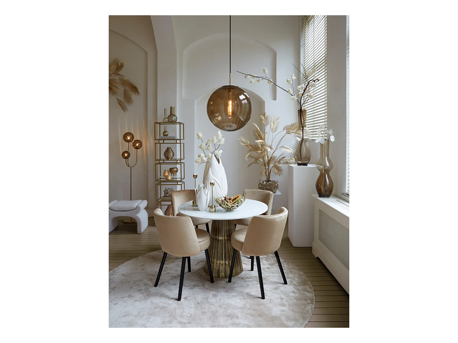 Tafel LEYDA - Ø100x78cm - Wit