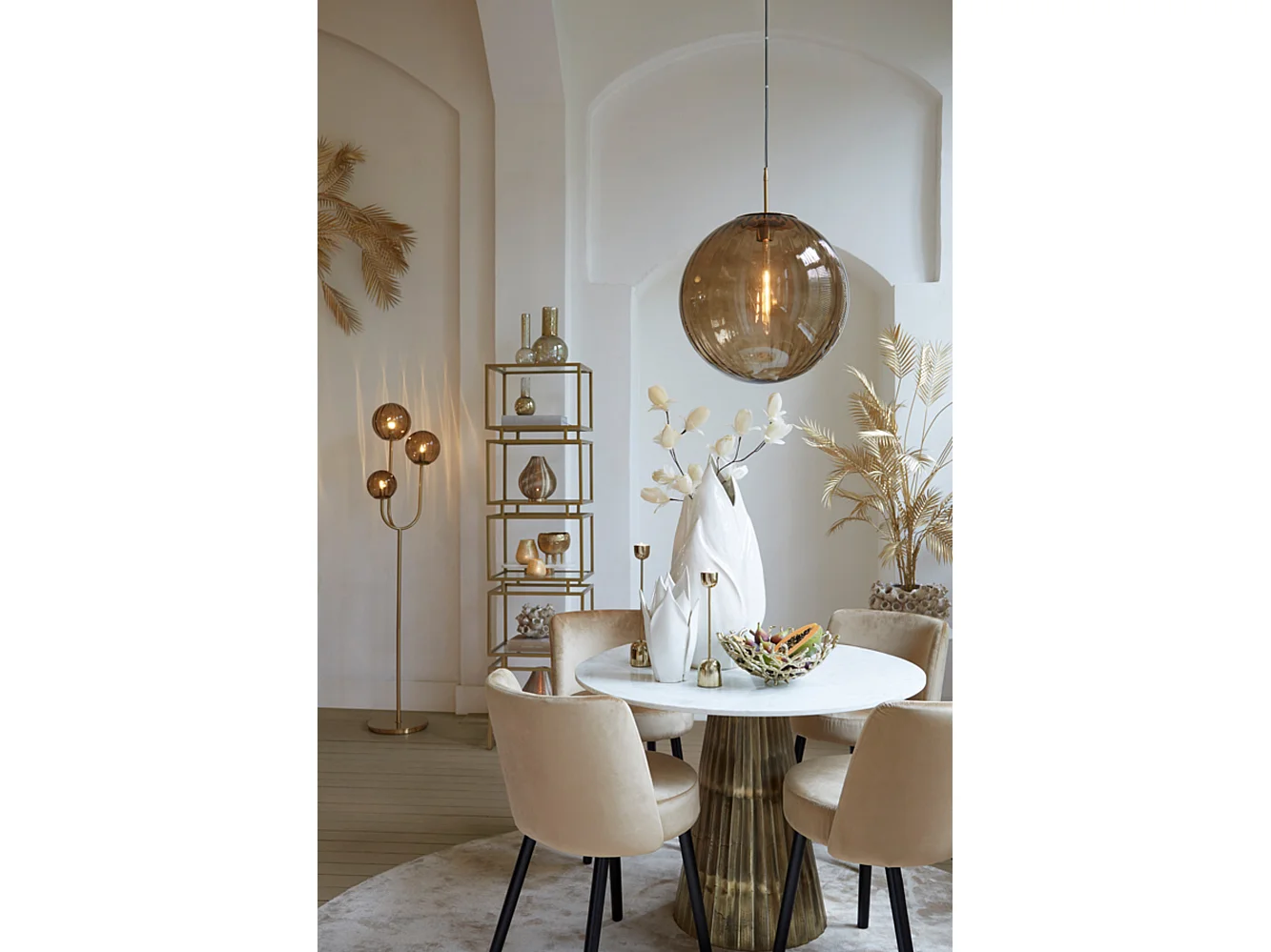 Table LEYDA - Ø100x78cm - Blanc