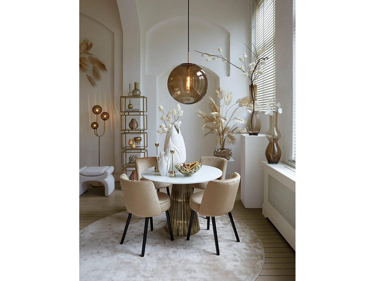 Table LEYDA - Ø100x78cm - Blanc