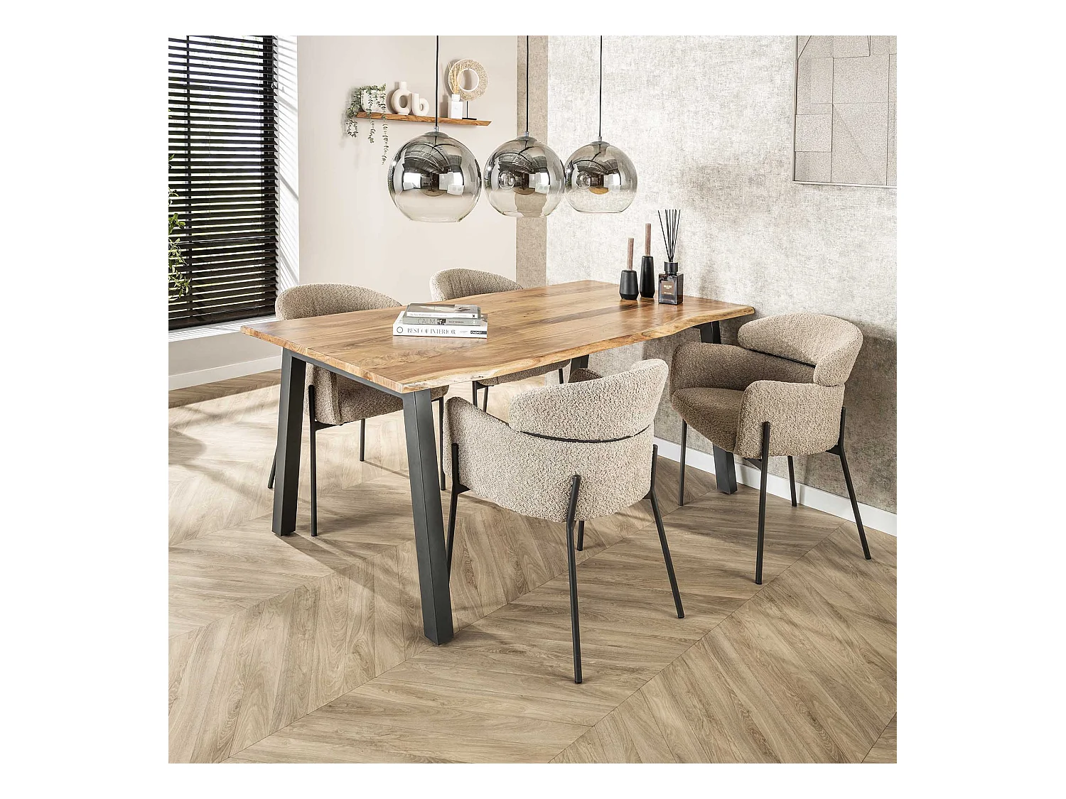 Esstisch Edge - Braun - Holz - 180x90x76