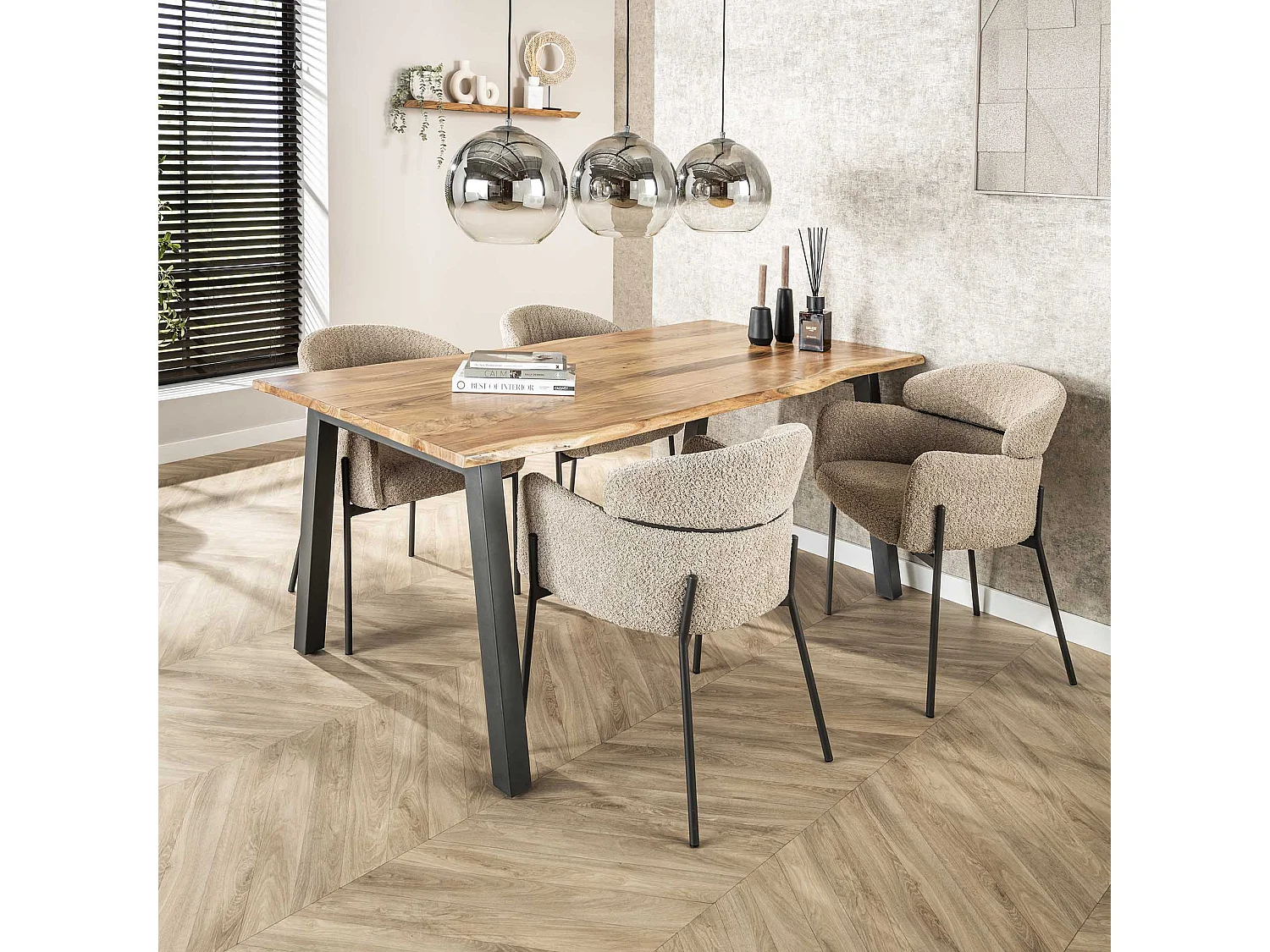 Table à manger Edge - Marron - Bois - 180x90x76