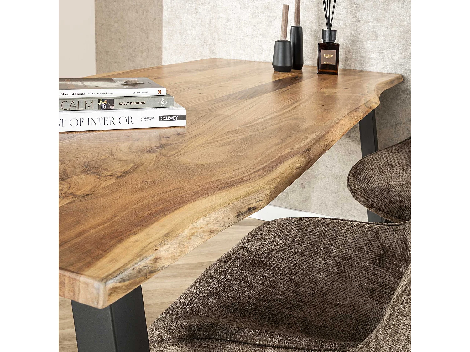 Table à manger Edge - Marron - Bois - 180x90x76