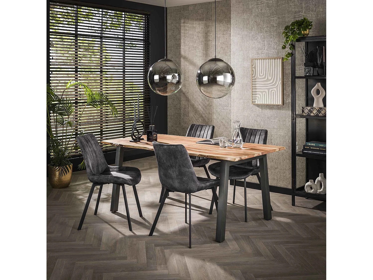 Table à manger Edge - Marron - Bois - 180x90x76