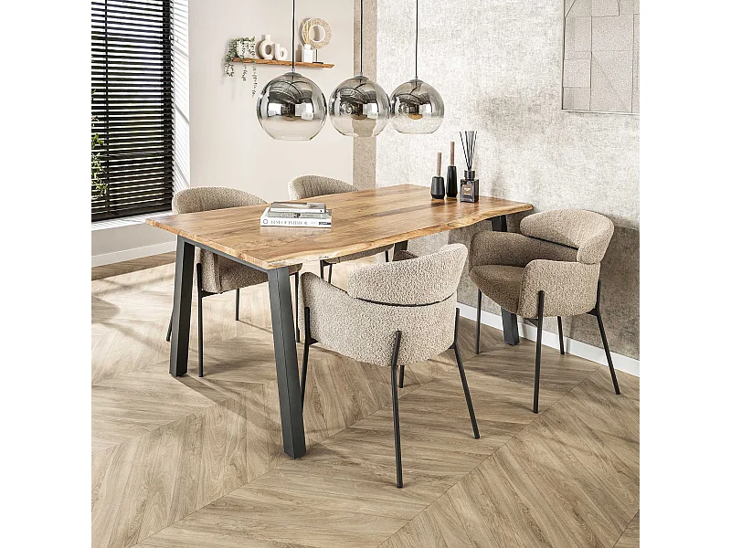 Eetkamertafel Edge - Bruin - Hout - 180x90x76