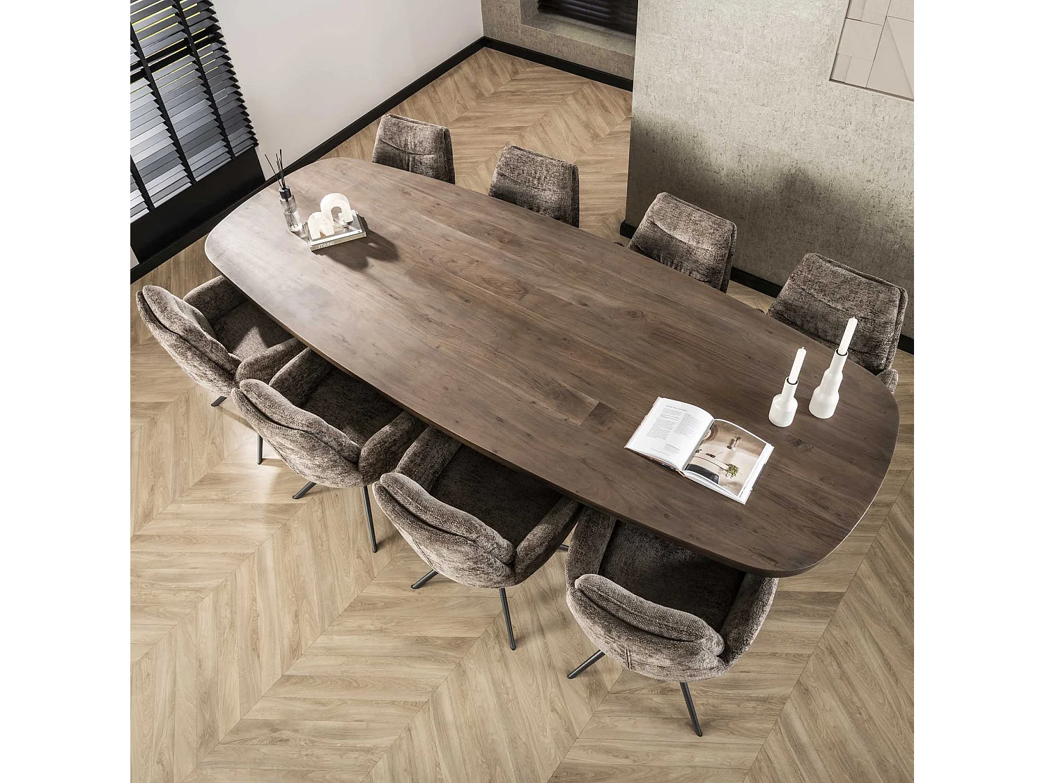 Esstisch 300 Arcadia Oval - Massiv Akazie Drift Brown