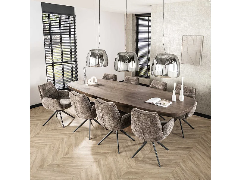 Esstisch 300 Arcadia Oval - Massiv Akazie Drift Brown