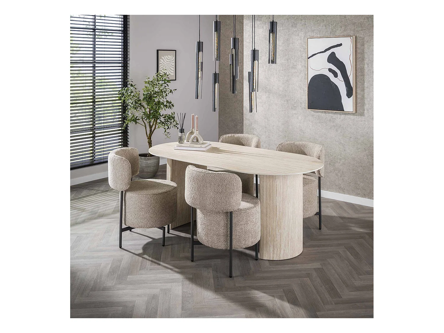 Eetkamertafel 180 Arch - Travertin look