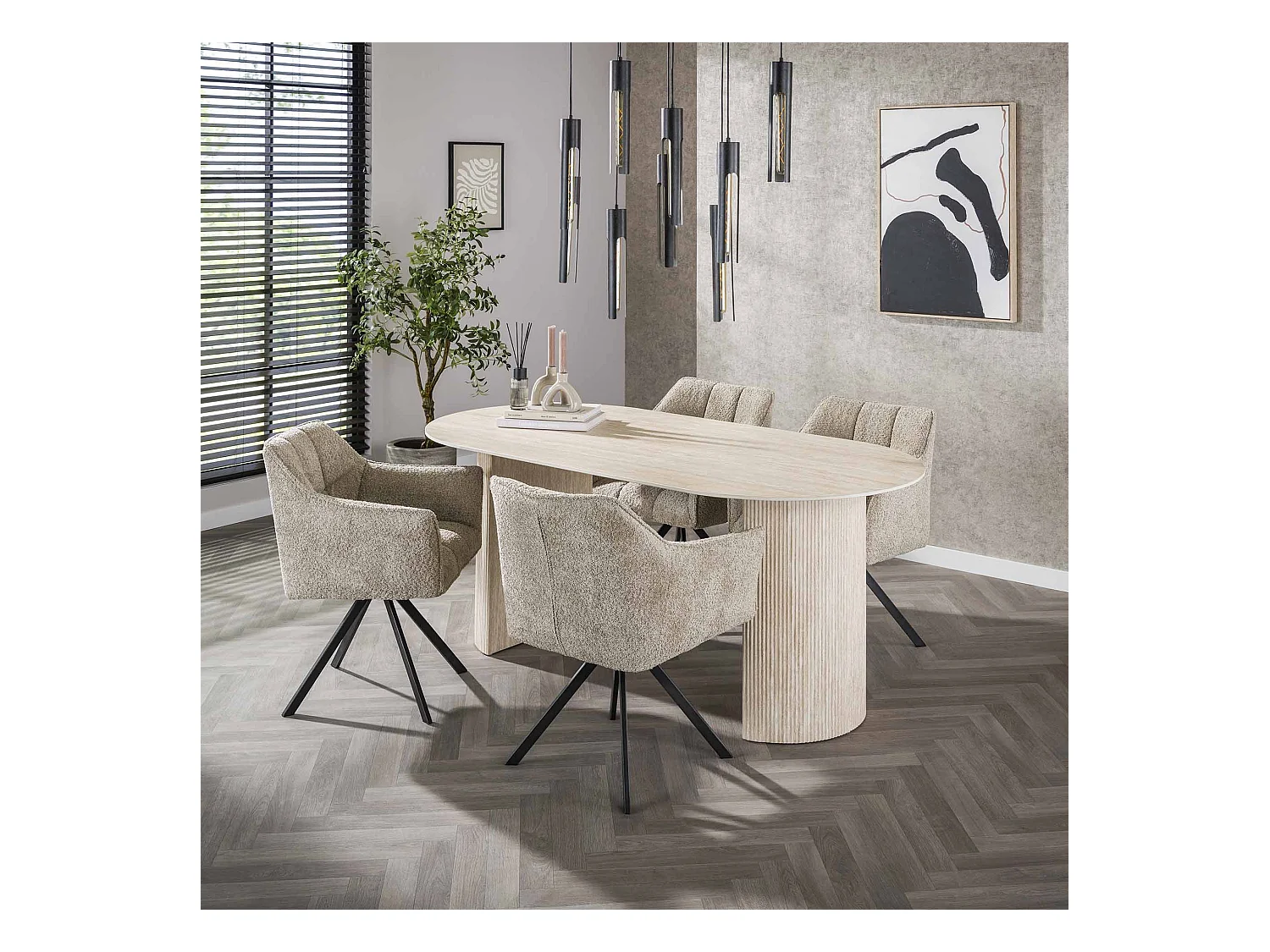 Eetkamertafel 180 Arch - Travertin look