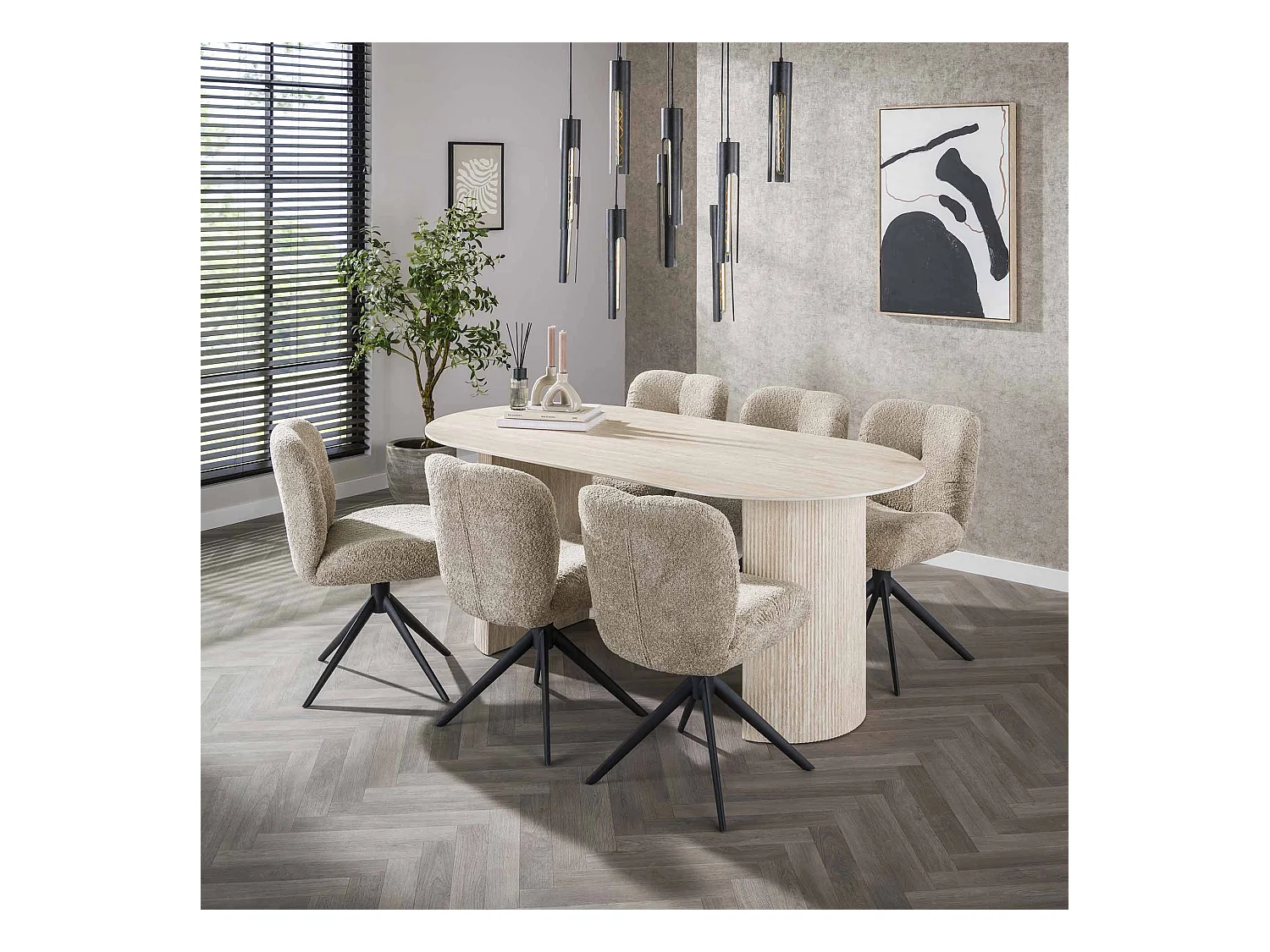 Eetkamertafel 180 Arch - Travertin look