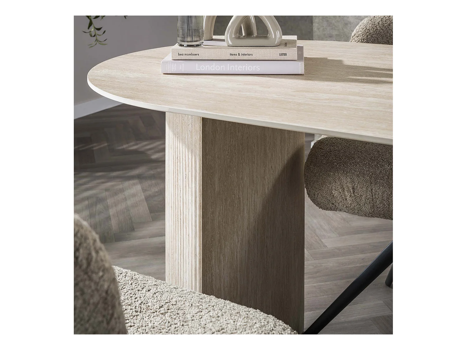 Eetkamertafel 180 Arch - Travertin look