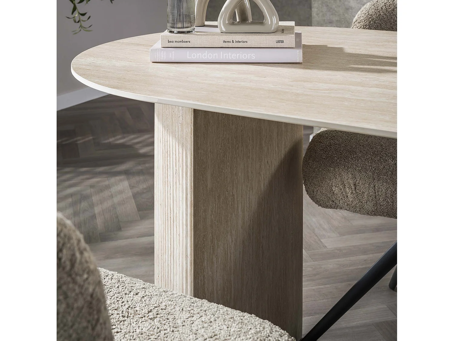 Table de salle à manger 180 Arch - Aspect travertin