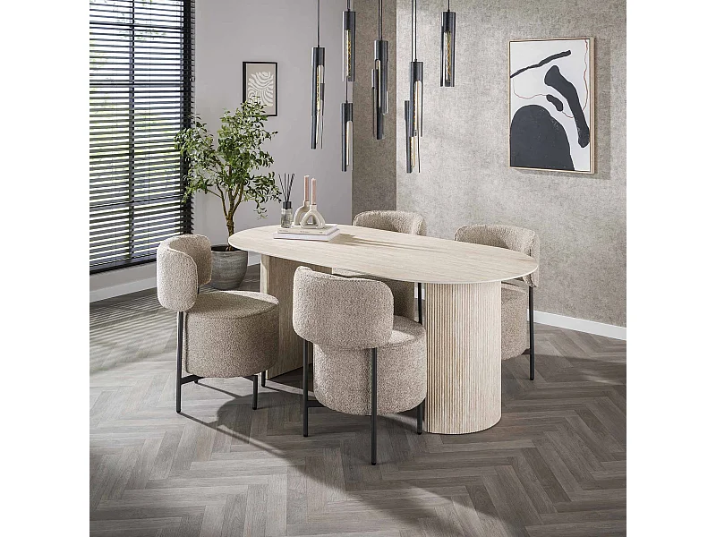 Table de salle à manger 180 Arch - Aspect travertin