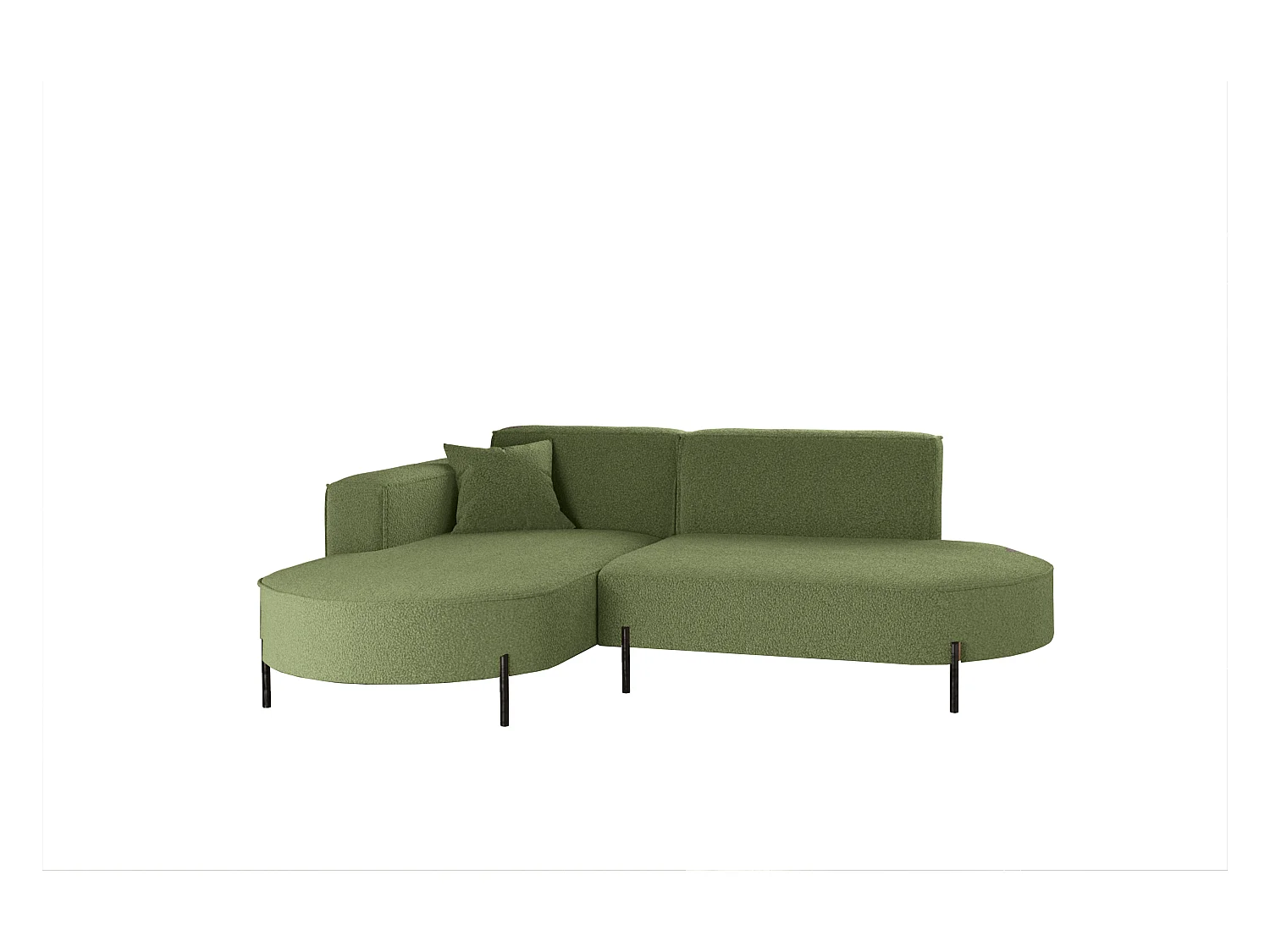 Canapé d'angle, canapé en L design Modena tissu pur source Olive Links