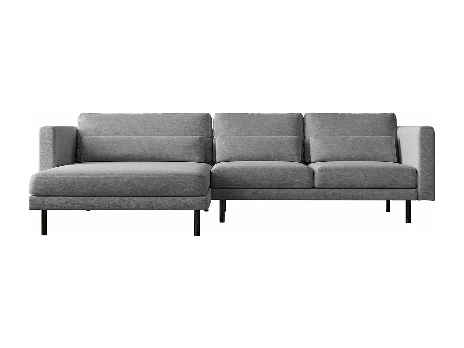 Canapé d'angle L-form Dani moderne et spacieux tissu Verita Gris Gauche