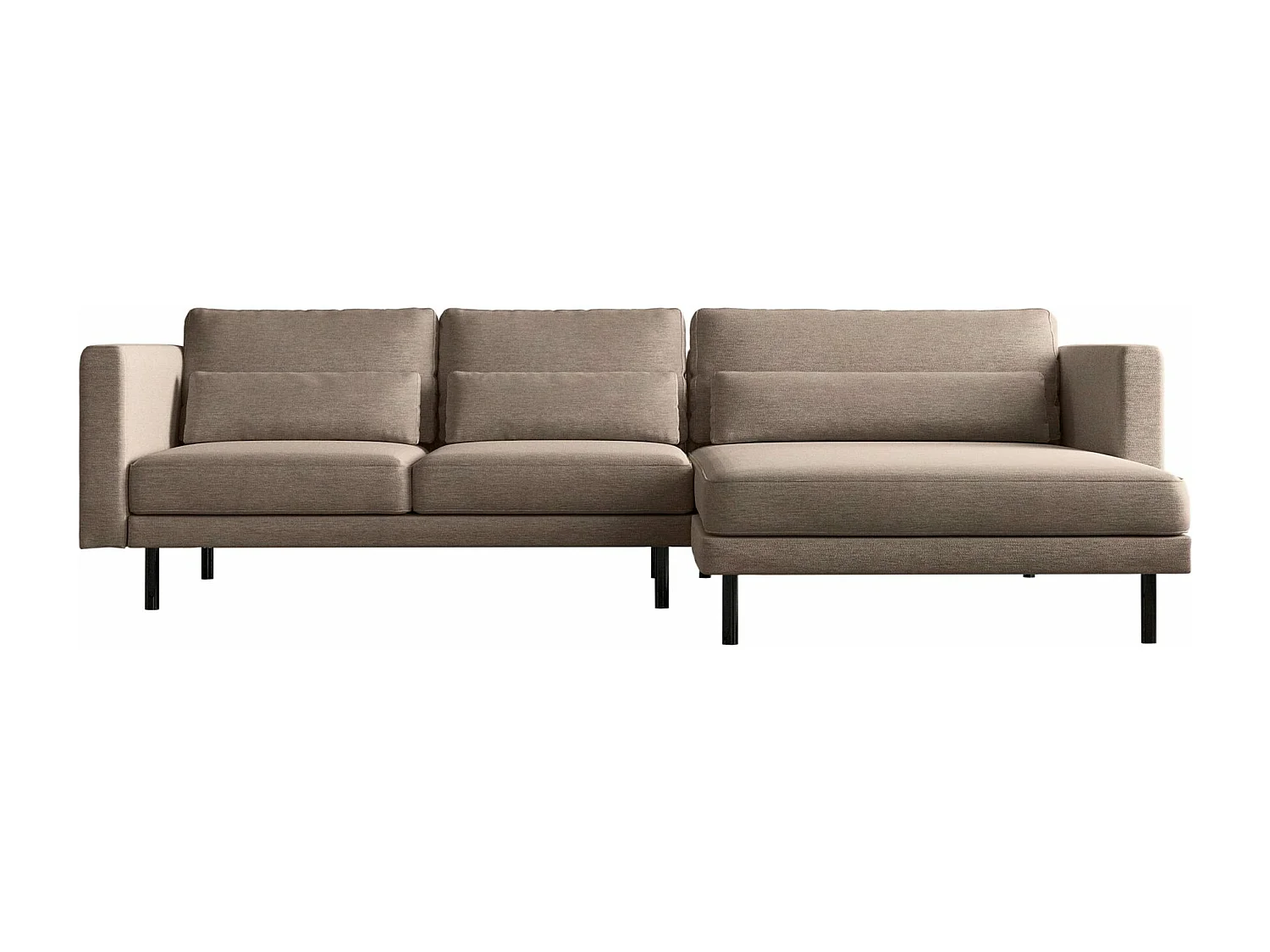 Ecksofa L-form Dani modern und geräumig Stoff Verita Warmbeige Rechts