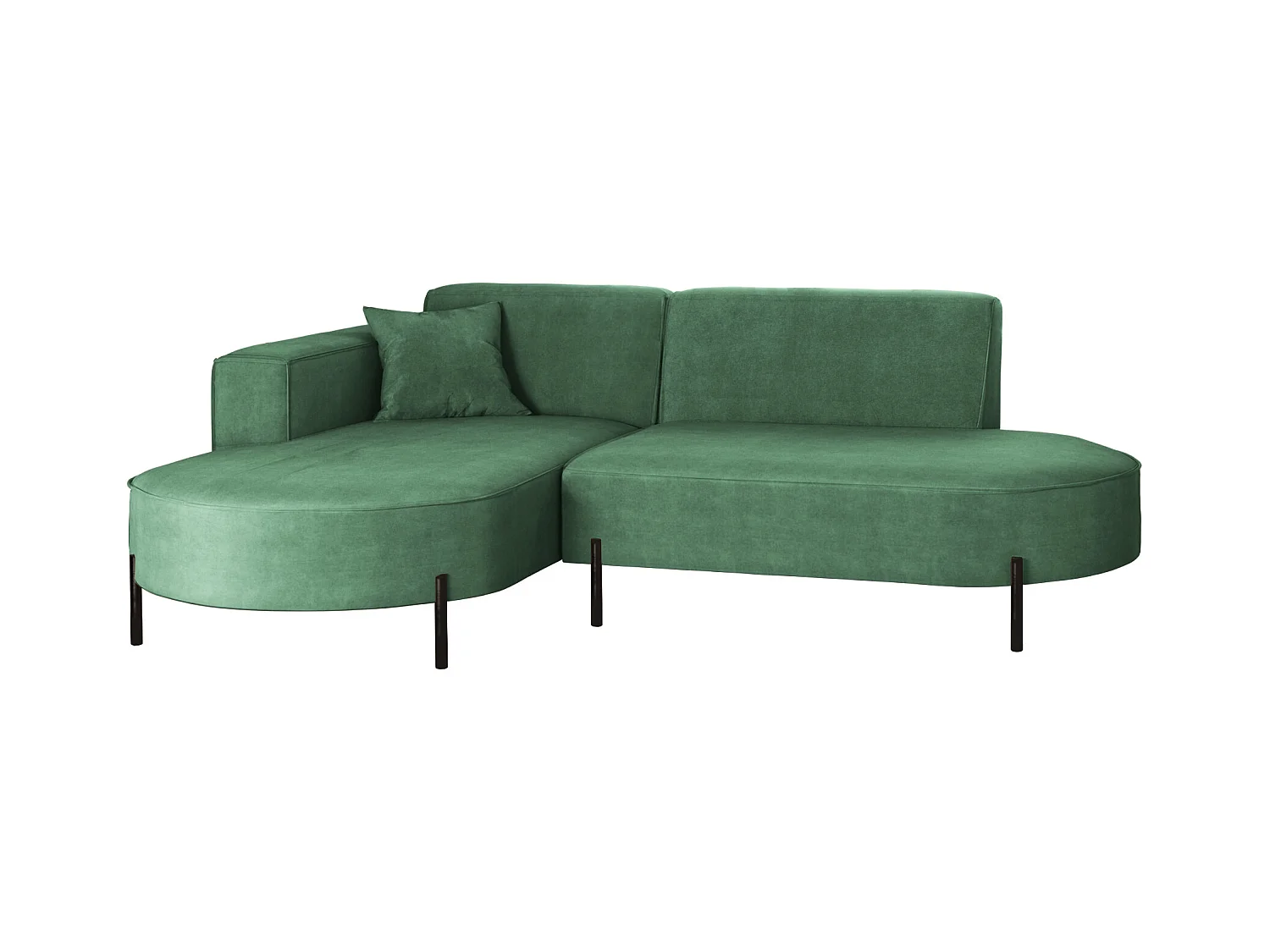 Canapé d'angle, Canapé L-Form Designer Modena Pure tissu Noel Pistache Gauche