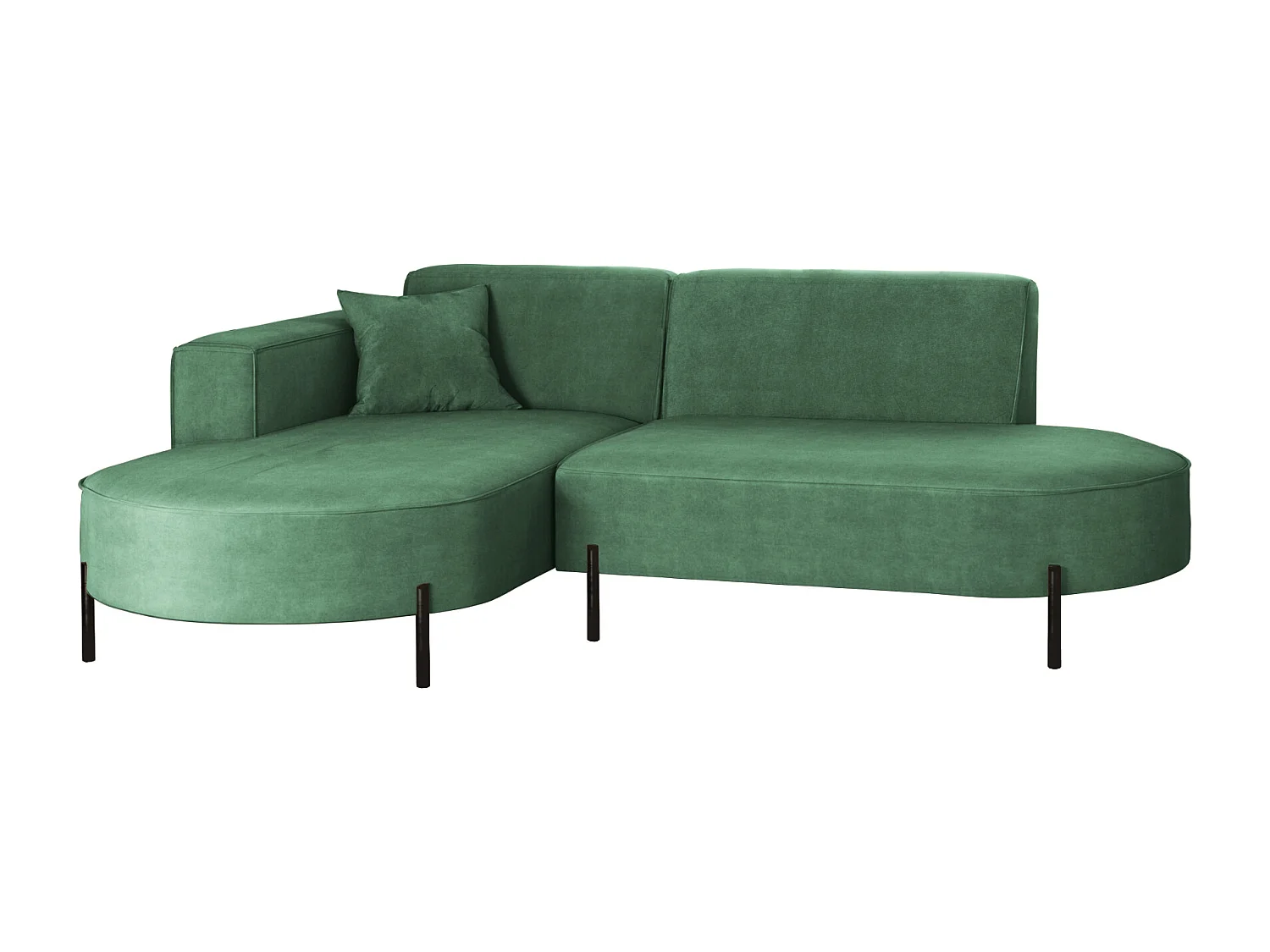 Canapé d'angle, Canapé L-Form Designer Modena Pure tissu Noel Pistache Gauche